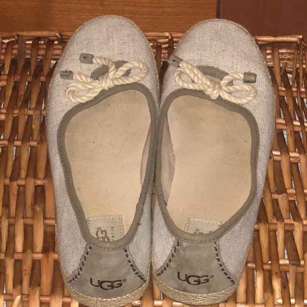 Ugg flats - cotton canvas with shearling heel